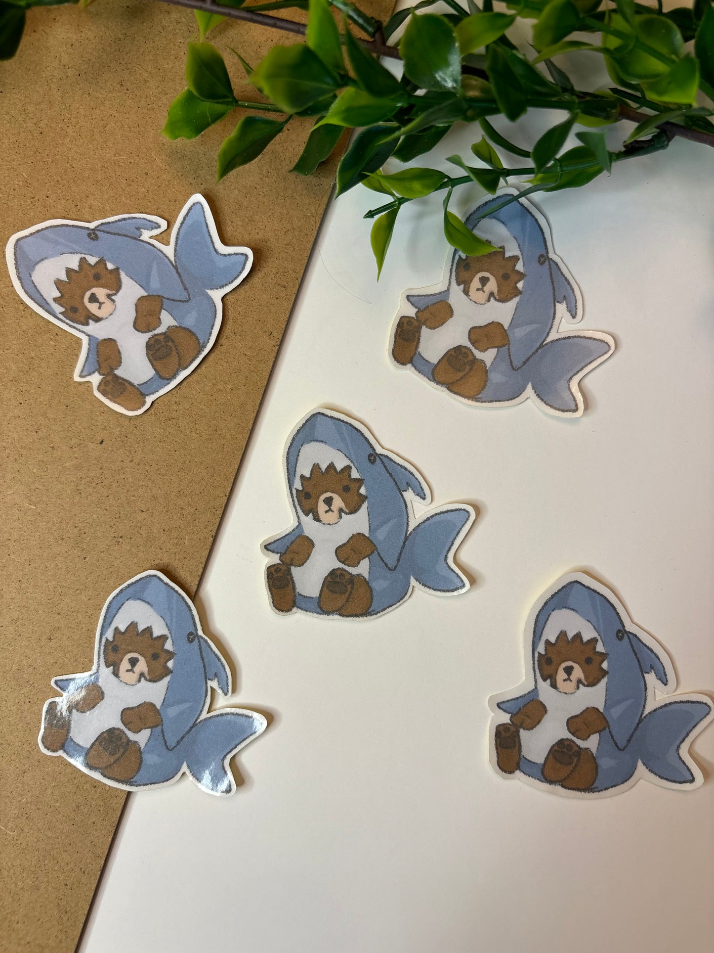 Bear in a shark onesie ˗ˋˏ ♡ ˎˊ˗ Sticker