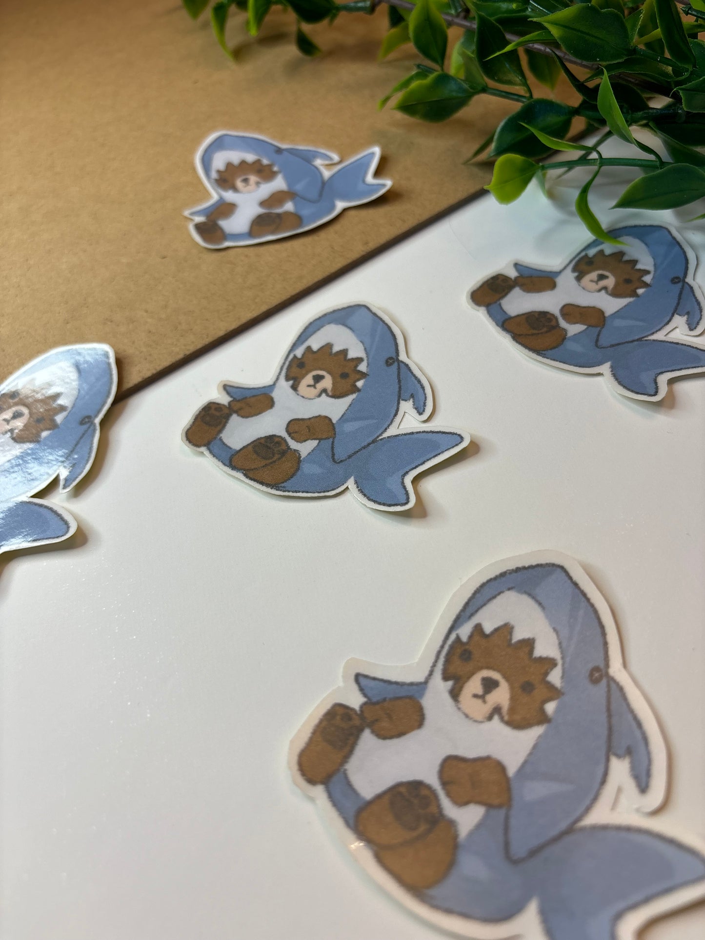 Bear in a shark onesie ˗ˋˏ ♡ ˎˊ˗ Sticker