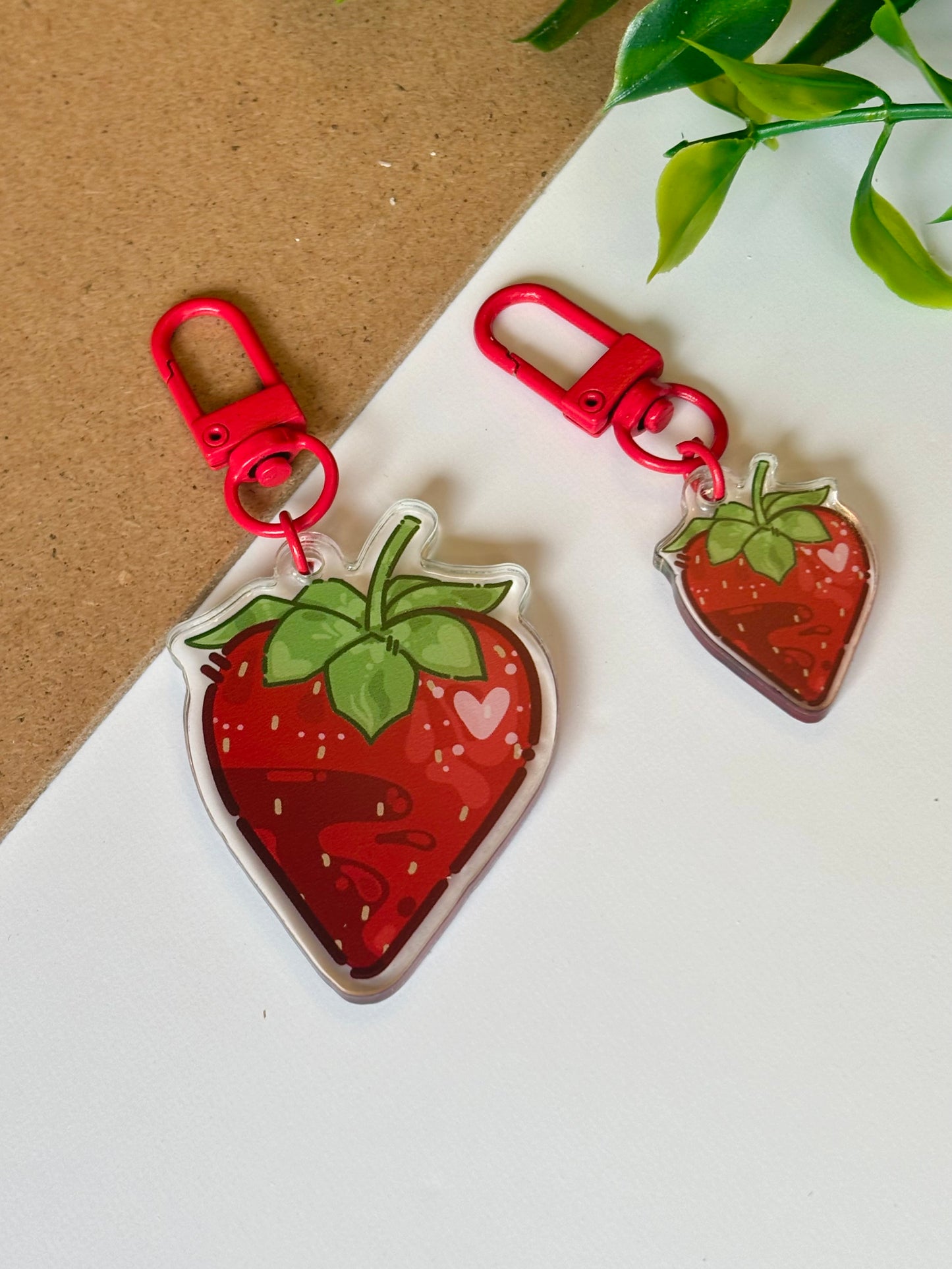 Strawberry ˗ˋˏ ♡ ˎˊ˗ Acrylic Keychain