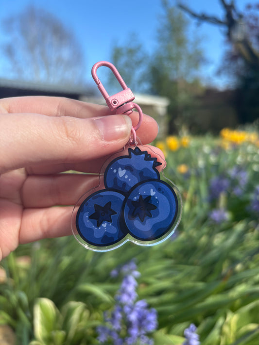 Blueberries ˗ˋˏ ♡ ˎˊ˗  Acrylic Keychain