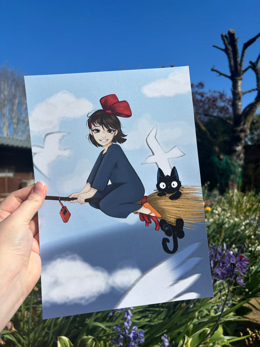 Kiki’s Sky Flight ˗ˋˏ ♡ ˎˊ˗  A4/A5 Print