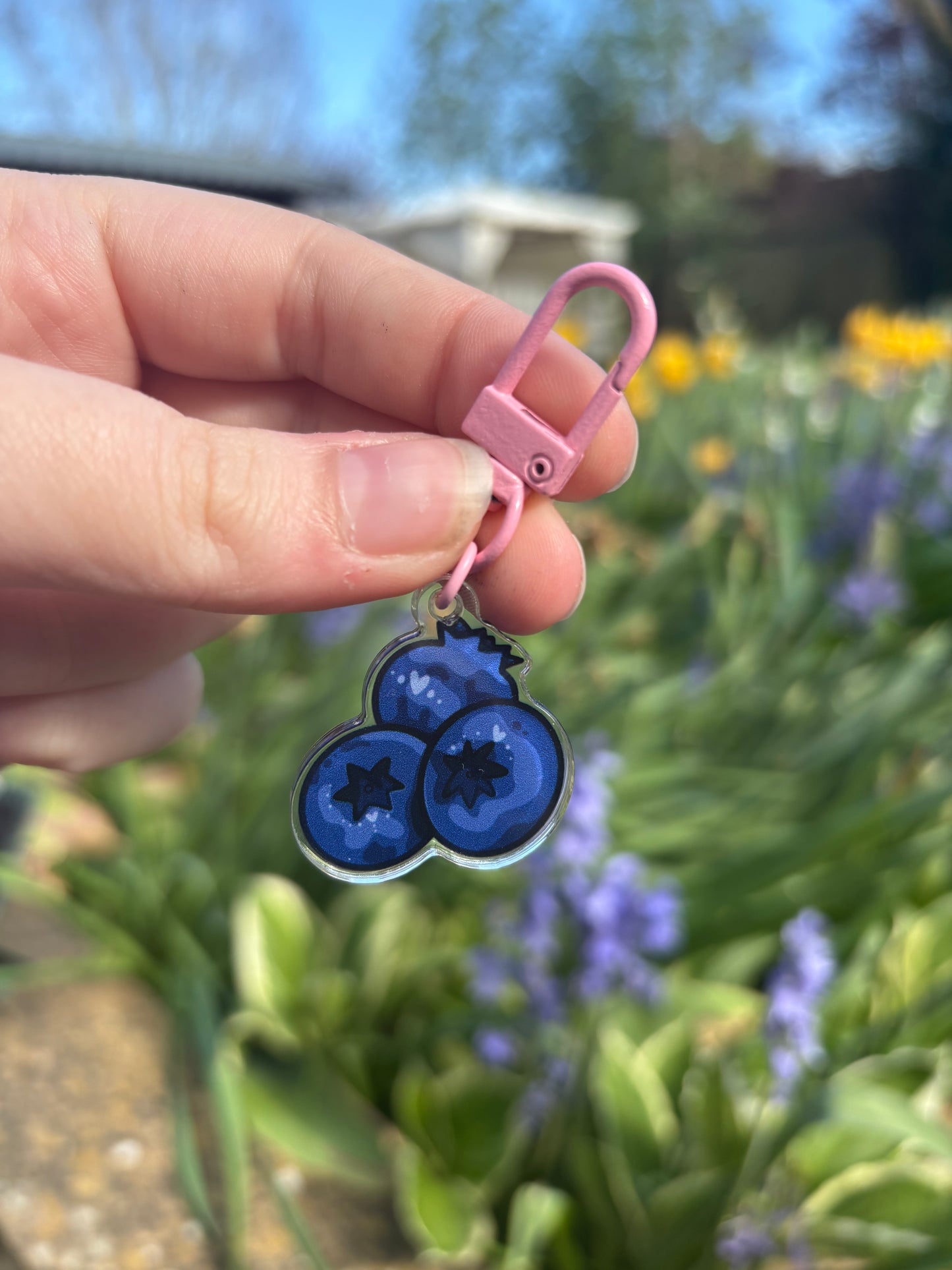 Blueberries ˗ˋˏ ♡ ˎˊ˗  Acrylic Keychain