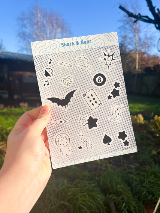 B&W  ˗ˋˏ ♡ ˎˊ˗  Sticker Sheet